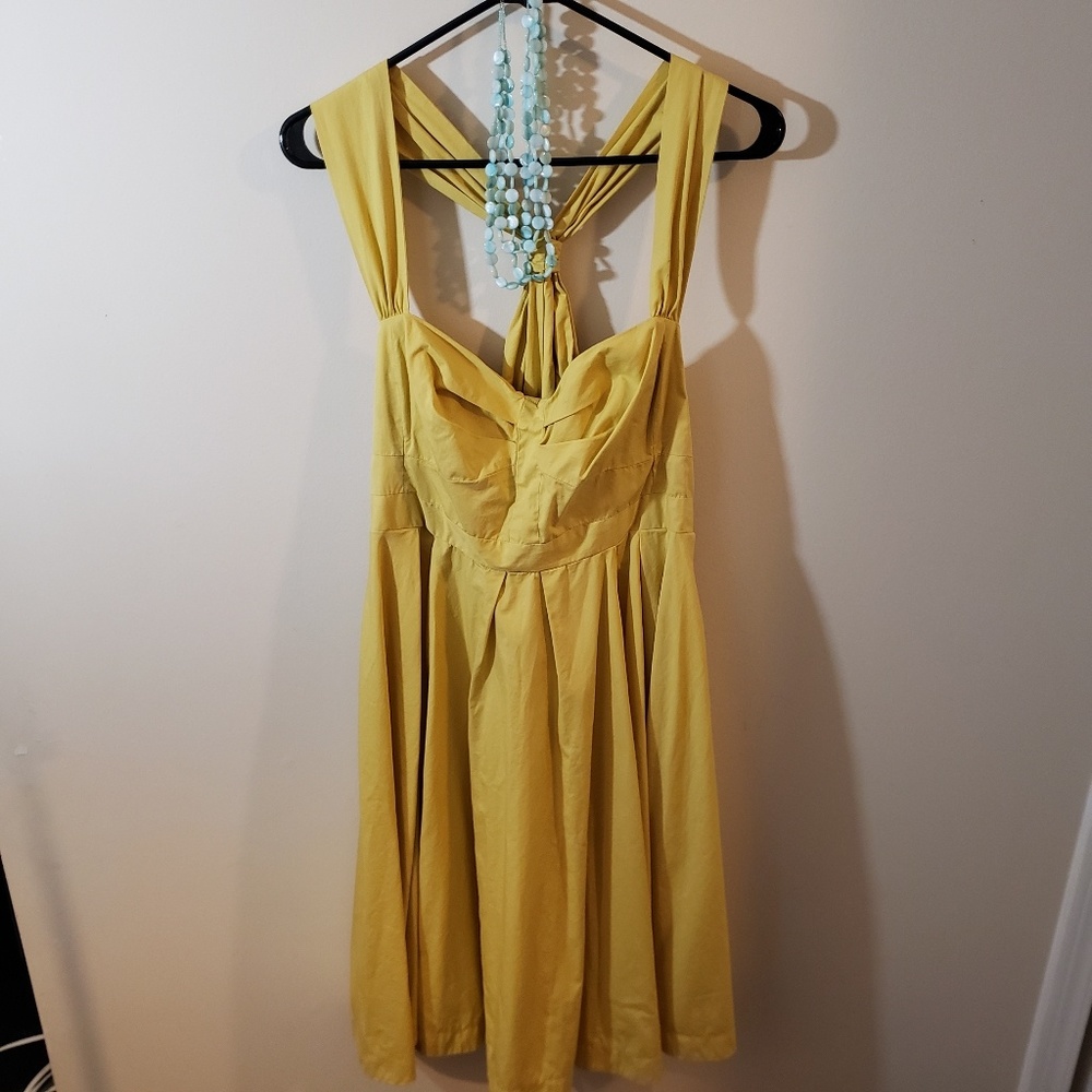 French connection mustard dress